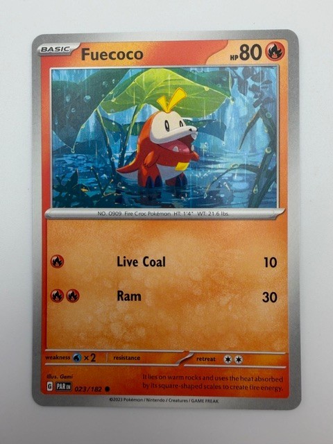 #023/182 Fuecoco Normal Common – Pokémon TCG SV04: Paradox Rift English NM