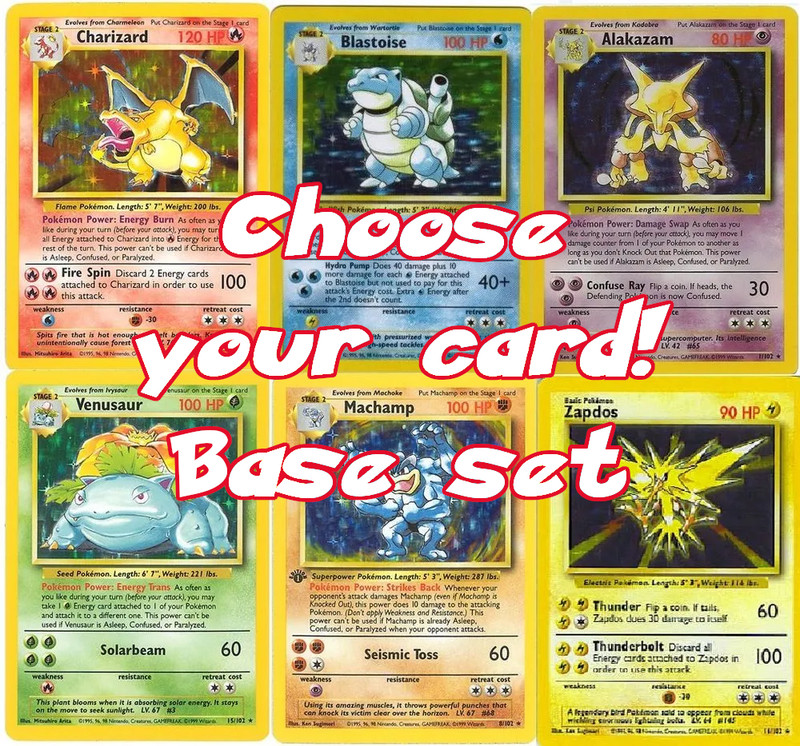 Complete Your Set – Pokemon Base set Unlimited Cards WOTC 1999 – Pick a Card