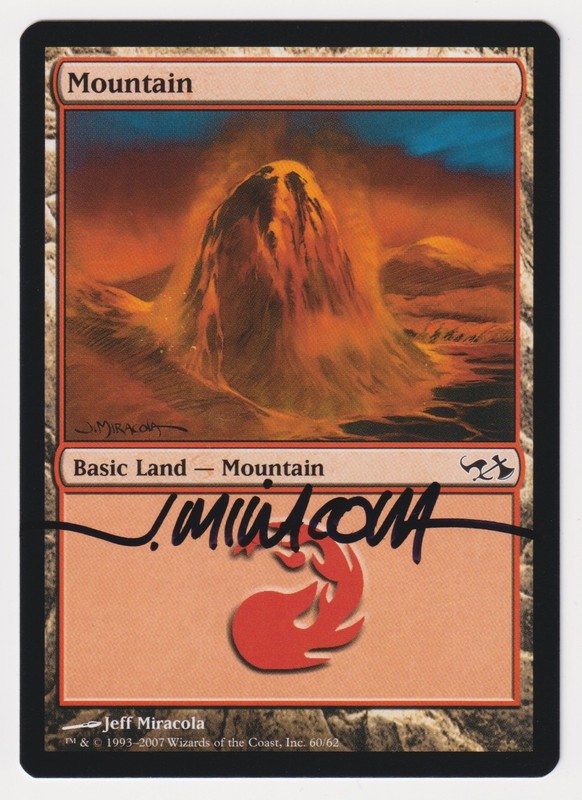 Signed Mountain #60 LP Duel Decks: Elves vs. Goblins Artist Jeff Miracola MTG!