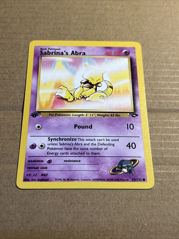 Pokémon TCG Sabrina’s Abra Gym Challenge 1st Edition Common 93/132 Near Mint NM