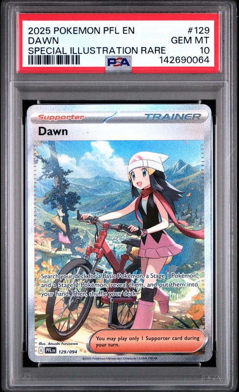 DAWN 129/094 SPECIAL ILLUSTRATION RARE PFL EN-PHANTASMAL FLAMES POKEMON PSA 10