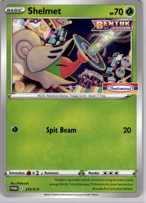 NM Shelmet 253/S-P | Pokemon Indomaret Stamped Promo Indonesian [US SELLER]