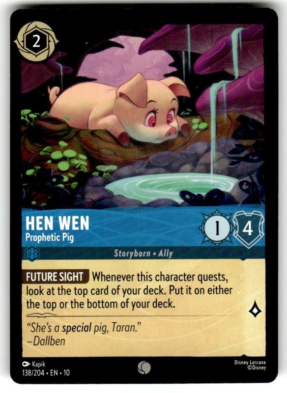 Hen Wen Prophetic Pig 138/204 Whispers in the Well Disney Lorcana