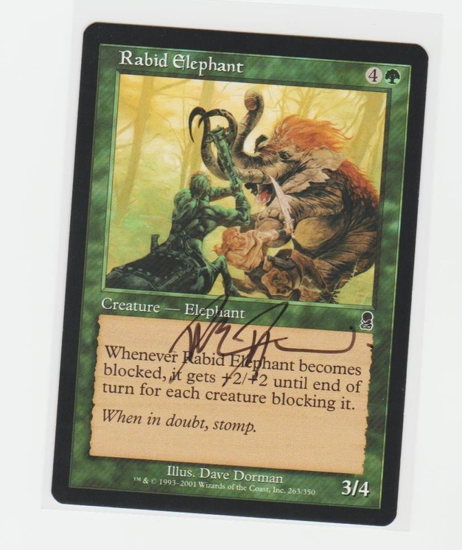 Magic the Gathering ~ Rabid Elephant ~ M/NM ~ Odyssey ~ Signed by Artist #4