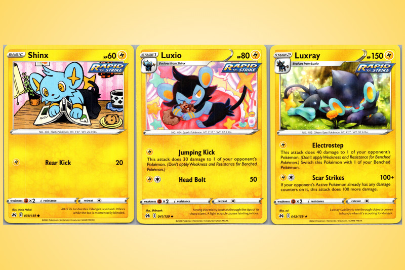 Shinx Luxio Luxray, Evolution Line, 3 Card Set, 2023 Crown Zenith