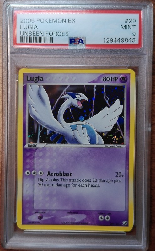 2005 Pokemon Unseen Forces Lugia #29 PSA 9 – Rare Cosmos Holo ‘PSA Label Error’