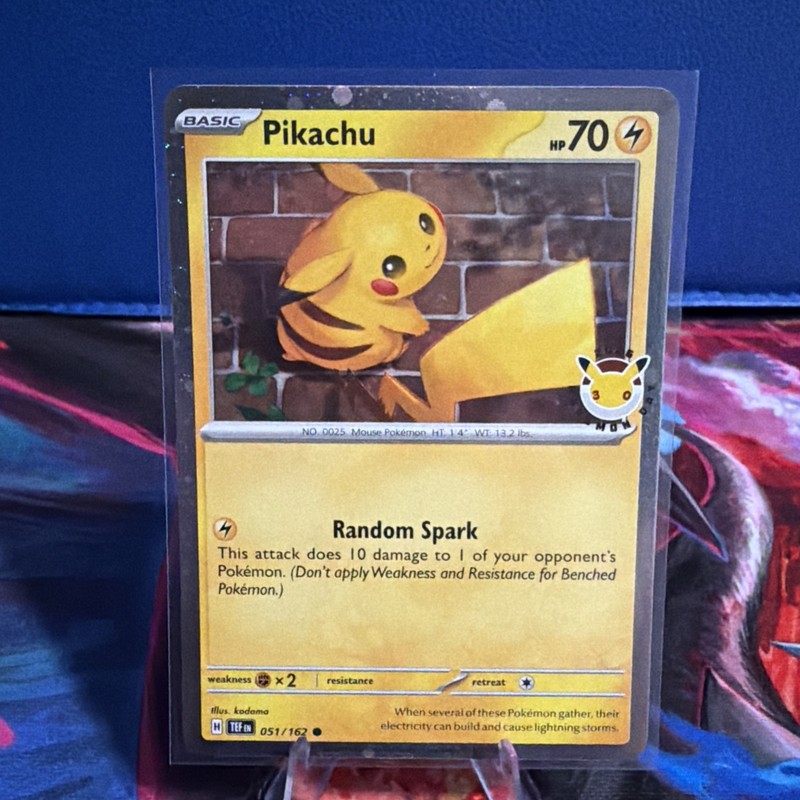 Pokémon Pikachu 2026 Pokemon Day Holo 30th Anniversary Stamped Promo 051/162
