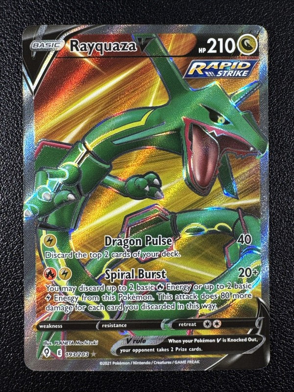 Pokemon Rayquaza V ( Full Art ) Ultra Rare Full Art Holo 193/203 Evolving Skies