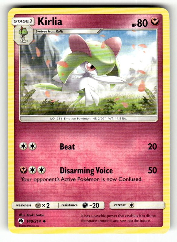 Kirlia 140/214 Uncommon Lost Thunder Pokemon Lightly Played