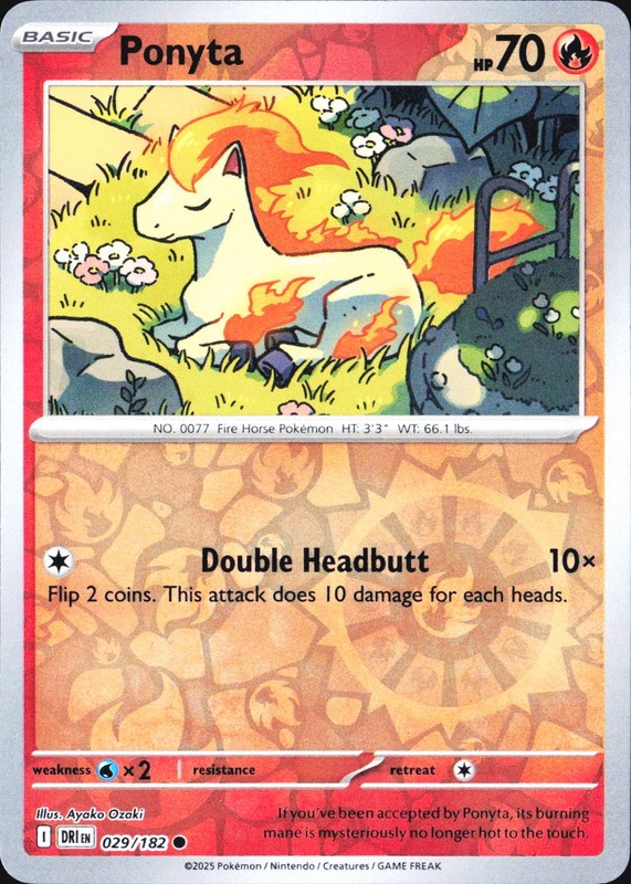 Ponyta DRI SV10: Destined Rivals #029/182 Common Reverse Holo NM