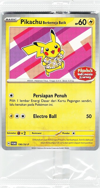 Pokemon Berkemeja Flower Promo Pikachu’s Indonesia Journey Card 190/SV-P