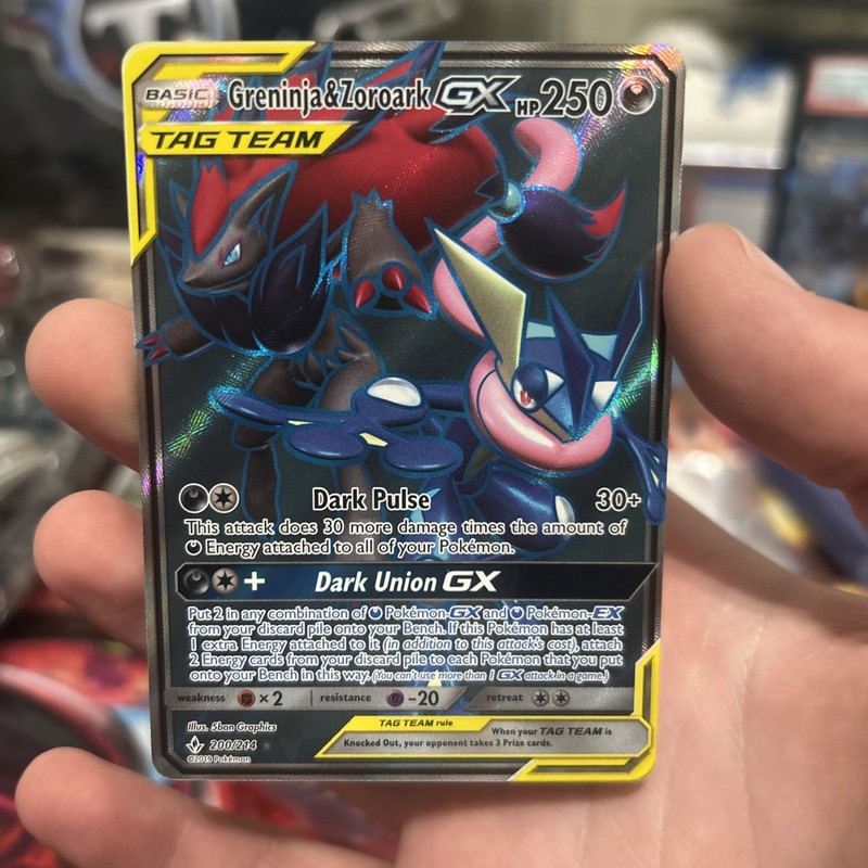 Greninja & Zoroark Pokémon GX Tag Team Ultra Rare Holo 200/214 NM