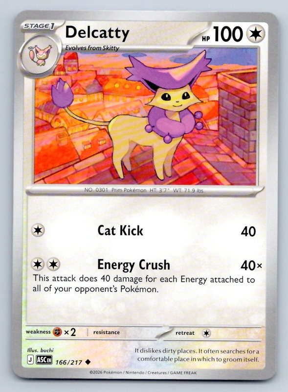 Pokemon Delcatty Ascended Heroes ASC UC 166/217 NM