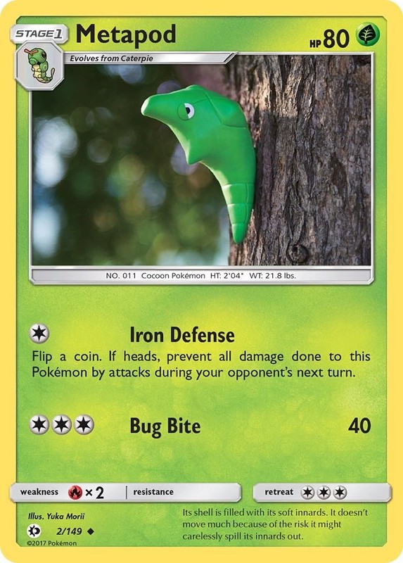 Metapod 2/149 Uncommon Yuka Morii SM Base Set Pokémon Card