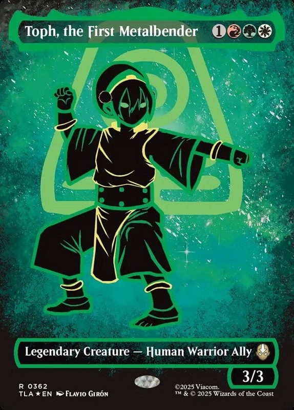 Toph, the First Metalbender (Borderless Neon Ink Foil) Avatar Playtest Card