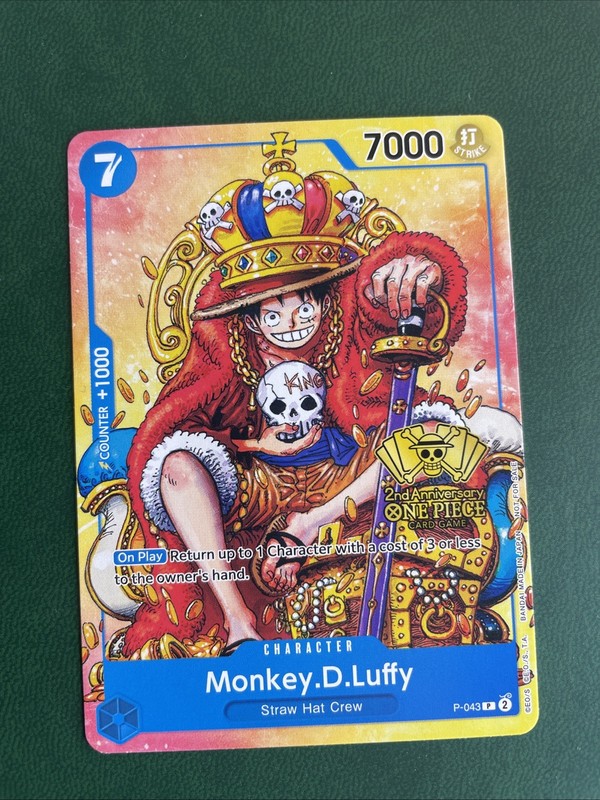 Bandai Monkey.D.Luffy P-043 One Piece Promo 7000 Power 7 Cost
