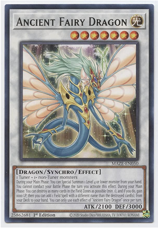 Yu-Gi-Oh! – Ancient Fairy Dragon – MAZE-EN050 – Rare – 1st Ed – NM/M – NEW