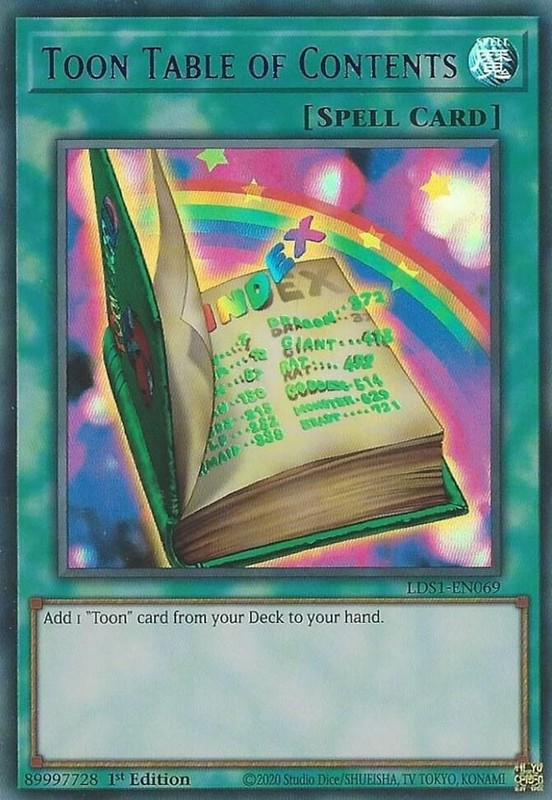 YUGIOH: 1X Toon Table of Contents (Purple) LDS1-EN069 Ultra Rare NM