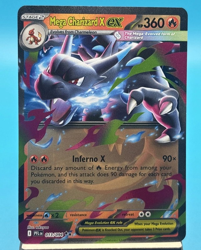 2025 Pokemon Mega Evolution Phantasmal Flames #013/094 Mega Charizard X EX LP