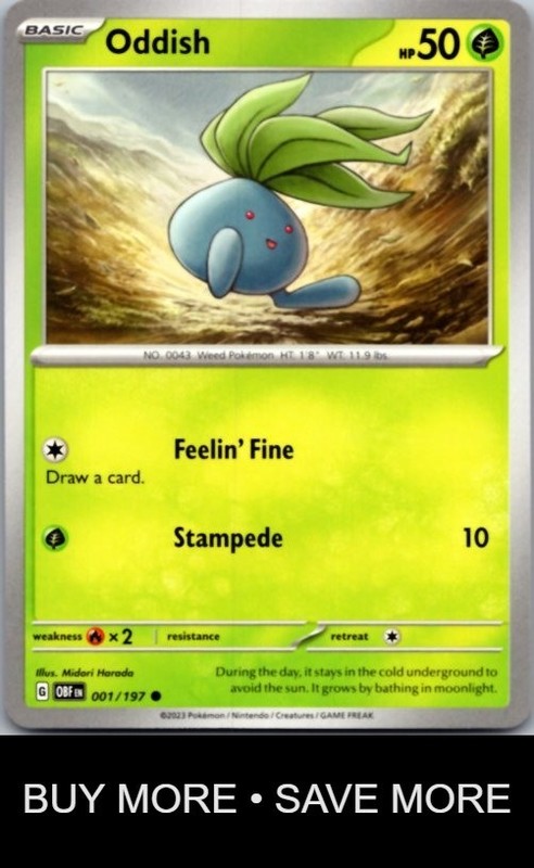 Oddish 001/197 Obsidian Flames Harada