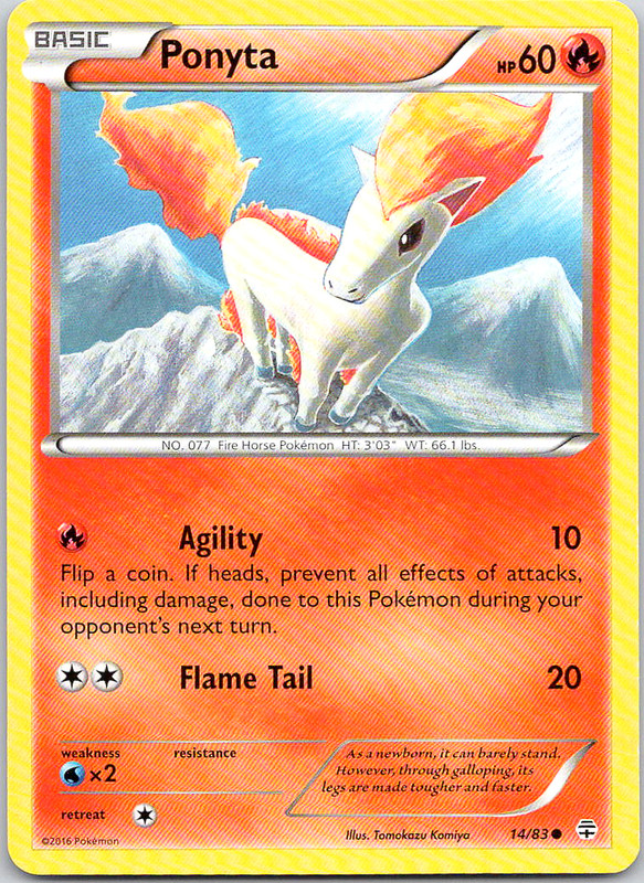 Pokemon Ponyta 14/83 Generations Common Normal LP TCG