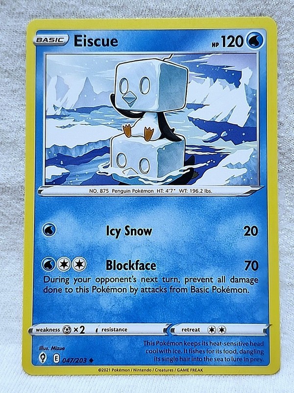 Eiscue 047/203 Uncommon Regular Evolving Skies Pokemon