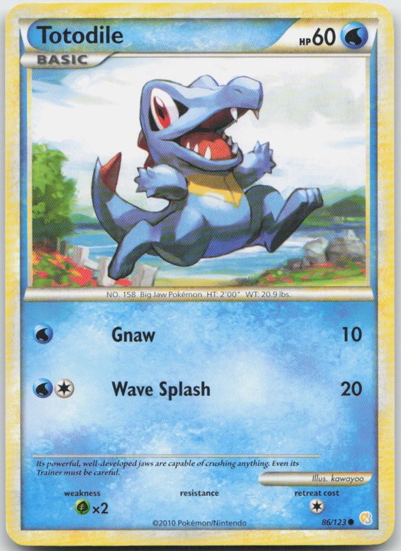 Totodile 86/123 Common HeartGold & SoulSilver Pokemon TCG LP