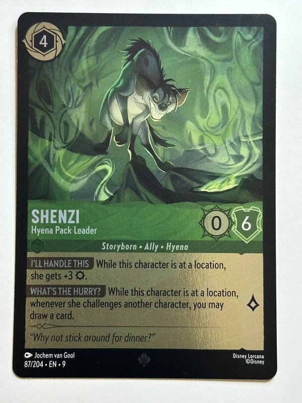 Shenzi – Hyena Pack Leader Cold Foil Fabled 87/204 NM Lorcana Card