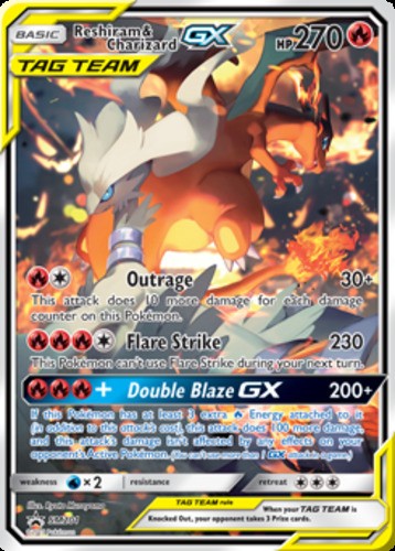 Moderately Played Reshiram & Charizard GX – SM201 – SM Black Star Promos Pokemon