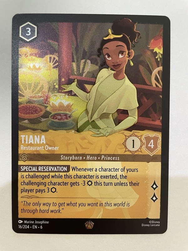 Disney Lorcana TCG Tiana – Restaurant Owner COLD FOIL 16/204 Azurite Sea