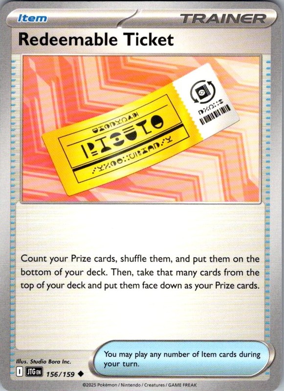 Redeemable Ticket Journey Together 156/159 Uncommon Pokemon Near Mint