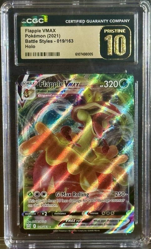 Pokémon TCG Flapple VMAX 019/163 Swsh05: Battle Styles CGC 10 PRISTINE
