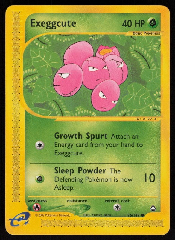 E-Reader Exeggcute (76) 076/147 Aquapolis Pokemon TCG Card
