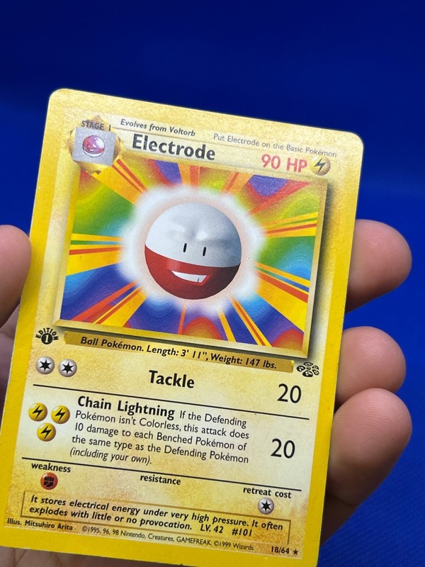 1999 Pokemon Jungle Base Set 1st Edition Electrode 18/64 MISPRINT ERROR MP gallery