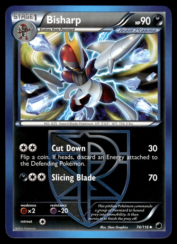 Bisharp (Team Plasma) (74) 74/116 Uncommon Plasma Freeze Pokemon
