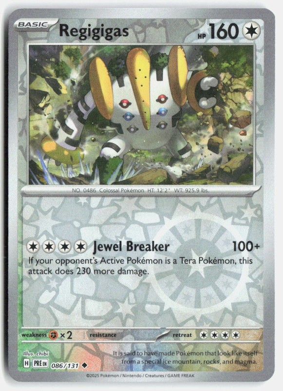 Regigigas Uncommon SV: Prismatic Evolutions 086/131 NM