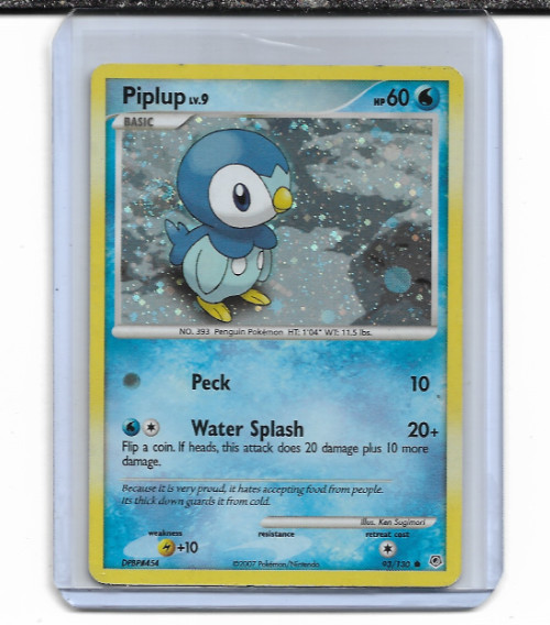 Pokemon Diamond & Pearl Piplup Cosmos Holo Promo #93/130 Excellent Condition