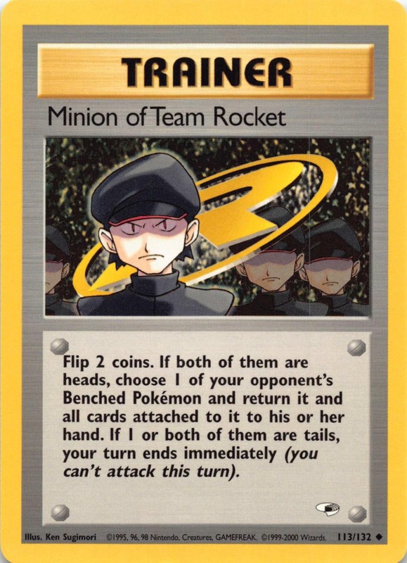 Minion of Team Rocket 113/132 Uncommon Gym Heroes Pokemon Unlimited LP