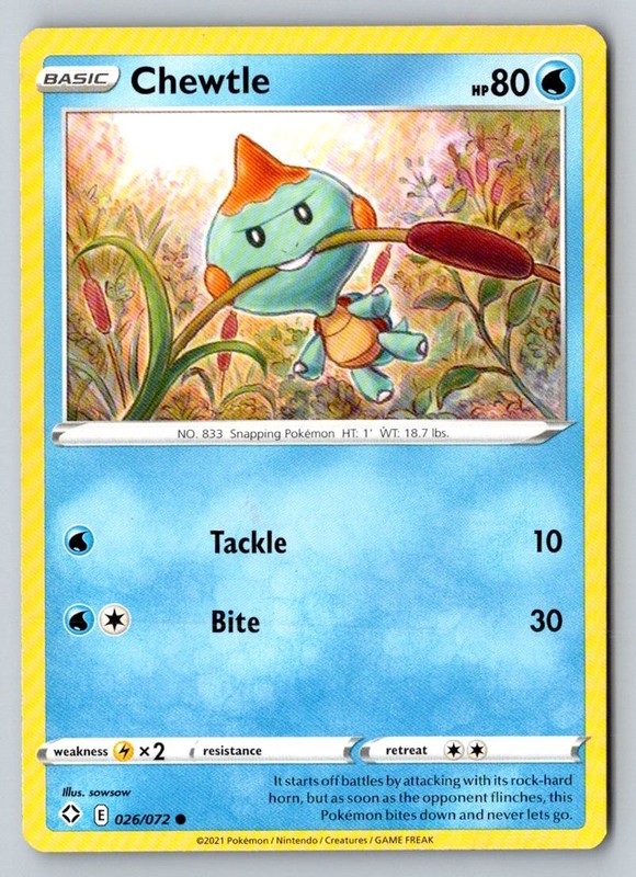 Chewtle 026/072 Shining Fates Pokemon