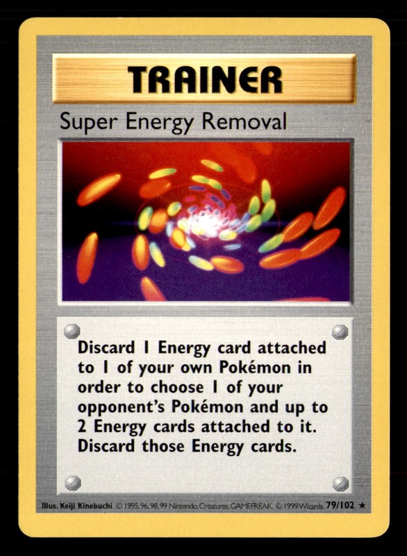 Super Energy Removal 79/102 Rare Base Set Unlimited Pokemon Lightly Played