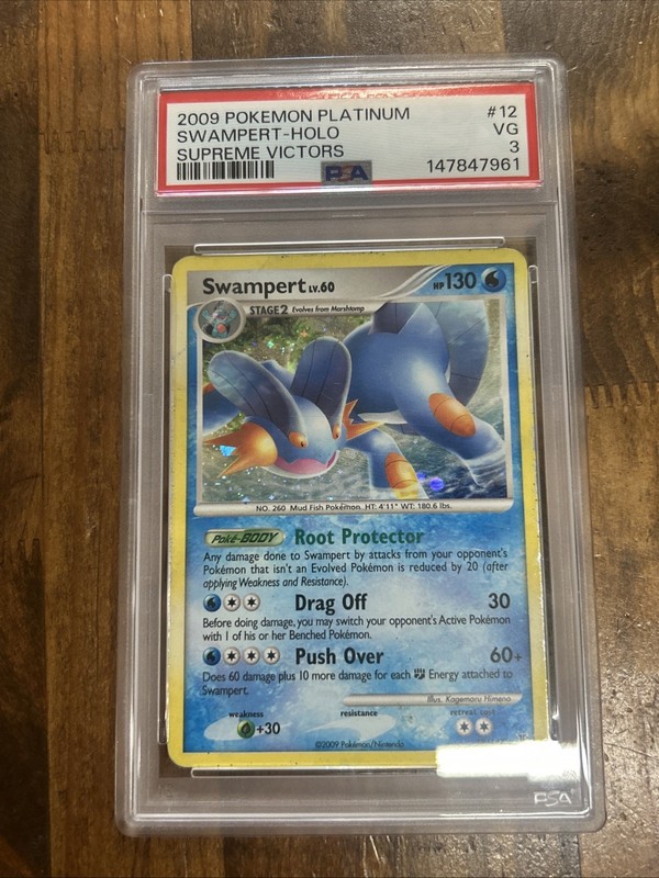 GRADED PSA 3 2009 Pokemon Platinum Swampert-Holo Supreme Victors #12