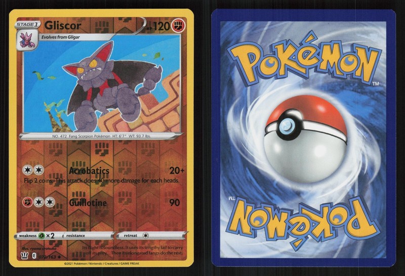 GLISCOR 072/163 Battle Styles Pokemon Reverse Holo Uncommon LP gallery