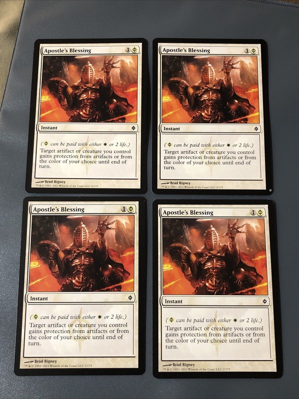 Apostle’s Blessing X4 New Phyrexia Ex Condition See Front/back Pics
