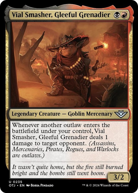 VIAL SMASHER, GLEEFUL GRENADIER 235 UC OUTLAWS OF THUNDER JUNCTION NM FOIL