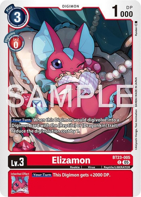 1x BT23-005 Elizamon Hackers’ Slumber Digimon Card Game x1