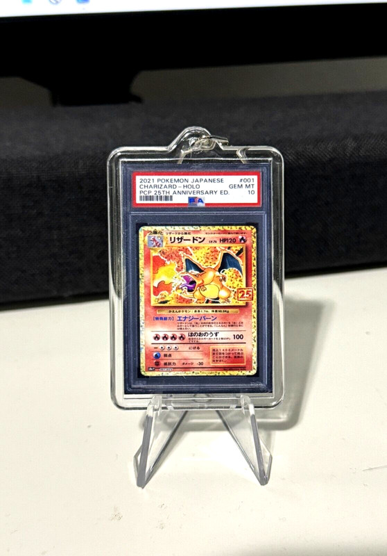 Mini Gift Keychain 2×3 2021 Pokemon Japanese Charizard Holo 25th Anniversary🔥