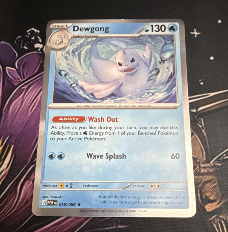 Pokémon Dewgong 019/088 POR Holo Rare Stage 1 Sea Animal HP130