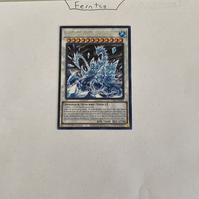Yugioh Transcendosaurus Glaciasaurus Rare NM Wild Survivors Same Day Shipping