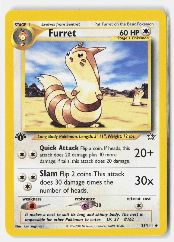 Furret Uncommon 1st Edition Neo Genesis 035/111 NM