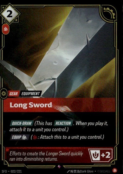 Long Sword Rare SFD Spiritforged 022/221